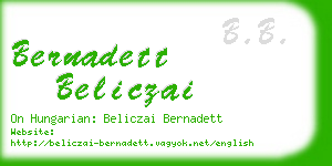 bernadett beliczai business card